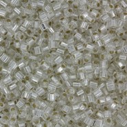 Miyuki square - cubes 1.8mm Beads - Crystal Silver Lined SB18-1